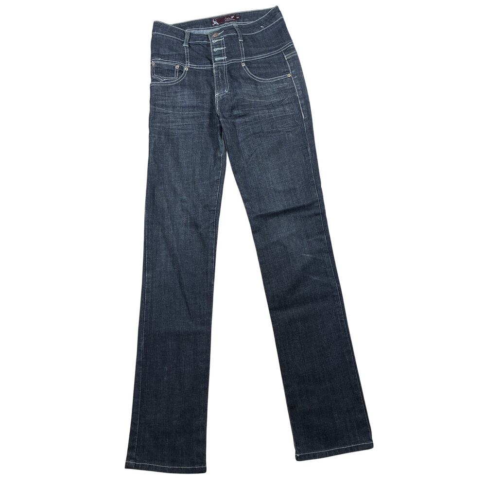 Chiqle Denim Architect Jeans 9/29 Straight Leg Slim Dark Wash Stretch Casual